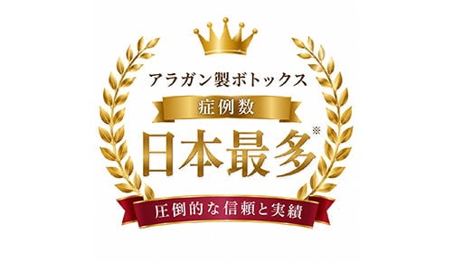 アラガン製ボトックスの症例数は日本最多